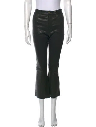 Pre-owned Frame Lamb Leather Flared Pants W/ Tags In Black
