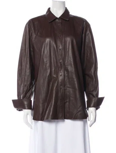 Pre-owned Frame Lamb Leather Jacket In Brown
