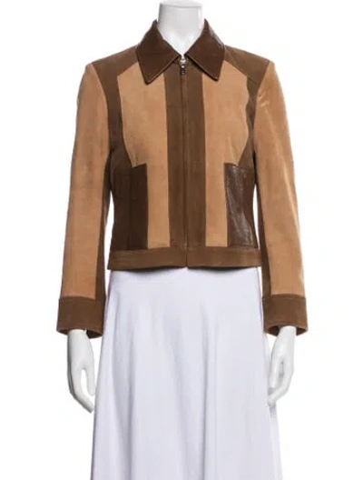 Pre-owned Frame Lamb Leather Jacket In Brown