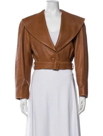 Pre-owned Frame Lamb Leather Jacket In Brown