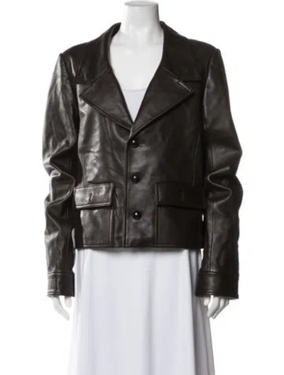 Pre-owned Frame Lamb Leather Jacket In Brown