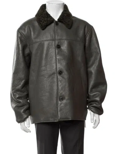 Pre-owned Frame Lamb Leather Jacket In Green