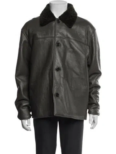Pre-owned Frame Lamb Leather Jacket In Green