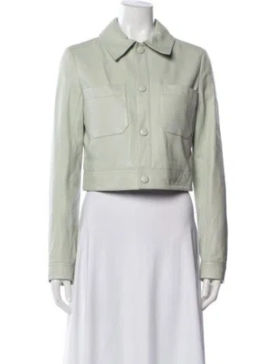 Pre-owned Frame Lamb Leather Jacket In Green