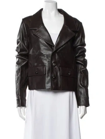 Pre-owned Frame Lamb Leather Jacket W/ Tags In Brown