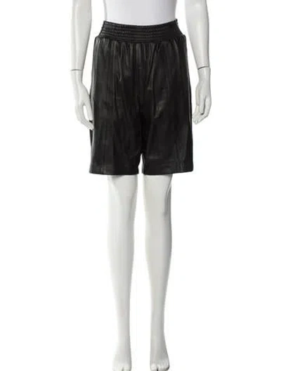 Pre-owned Frame Lamb Leather Knee-length Shorts In Black