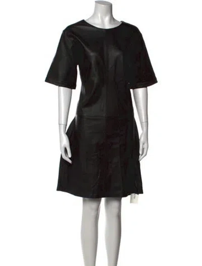 Pre-owned Frame Lamb Leather Mini Dress In Black