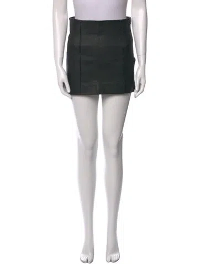 Pre-owned Frame Lamb Leather Mini Skirt In Black