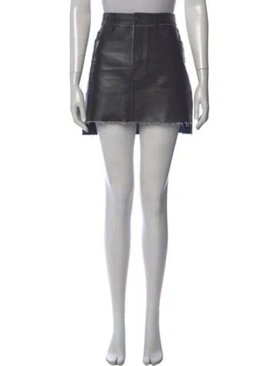 Pre-owned Frame Lamb Leather Mini Skirt In Black