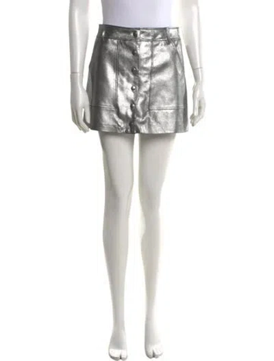 Pre-owned Frame Lamb Leather Mini Skirt In Black