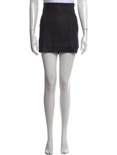 Pre-owned Frame Lamb Leather Mini Skirt In Black