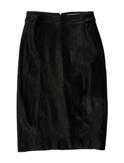 Pre-owned Frame Lamb Leather Mini Skirt In Black