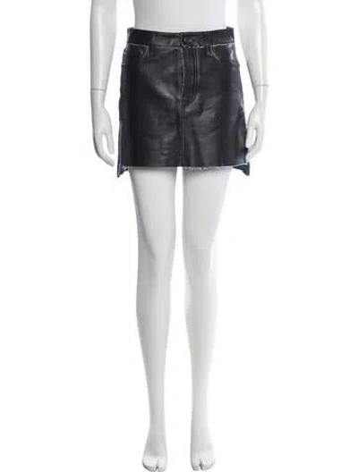 Pre-owned Frame Lamb Leather Mini Skirt In Black