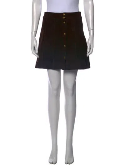 Pre-owned Frame Lamb Leather Mini Skirt In Black