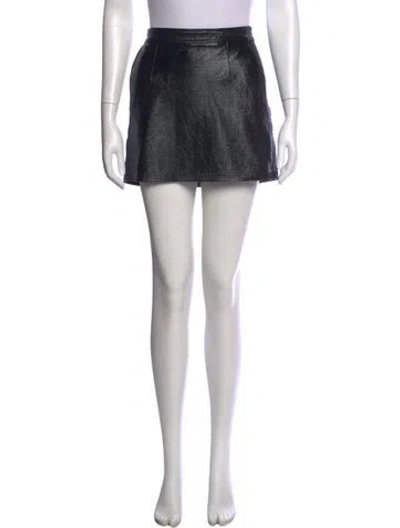 Pre-owned Frame Lamb Leather Mini Skirt In Black/white
