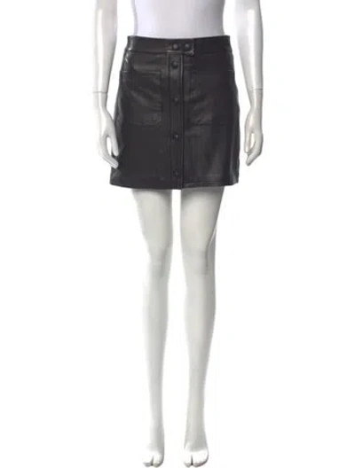 Pre-owned Frame Lamb Leather Mini Skirt In Brown