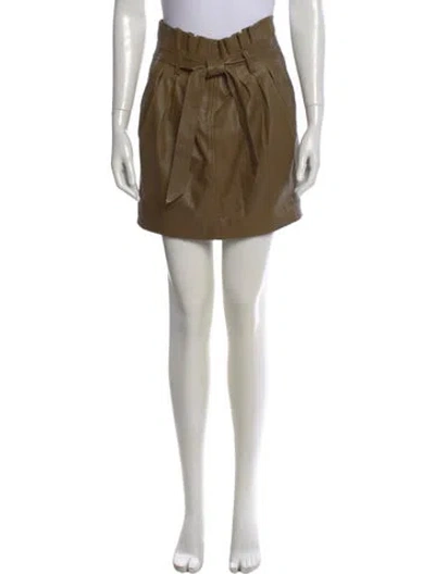 Pre-owned Frame Lamb Leather Mini Skirt In Gray