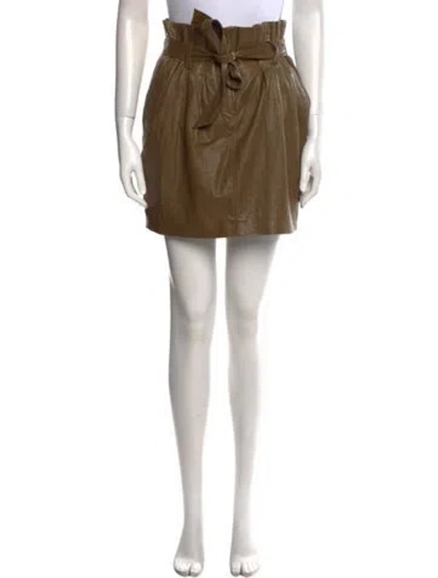Pre-owned Frame Lamb Leather Mini Skirt In Green