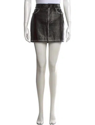 Pre-owned Frame Lamb Leather Mini Skirt In Multi