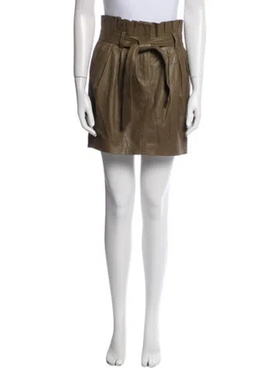 Pre-owned Frame Lamb Leather Mini Skirt In Neutral