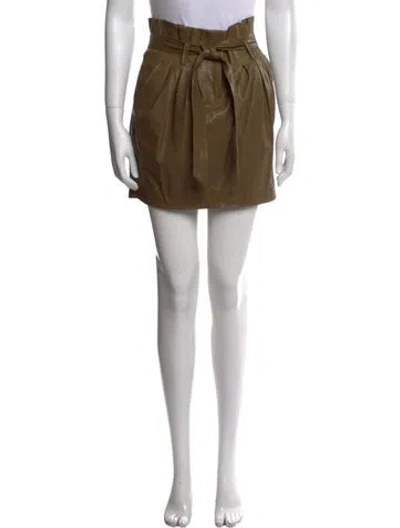 Pre-owned Frame Lamb Leather Mini Skirt In Neutral