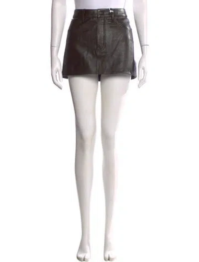 Pre-owned Frame Lamb Leather Mini Skirt W/ Tags In Black
