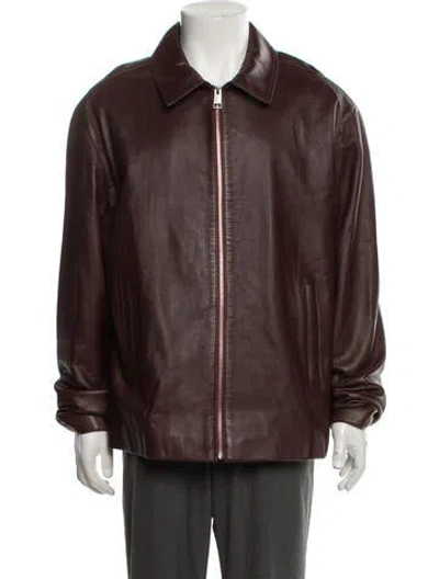 Pre-owned Frame Lamb Leather Moto Jacket In Brown