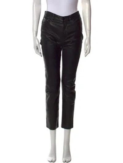 Pre-owned Frame Lamb Leather Skinny Leg Pants In Black