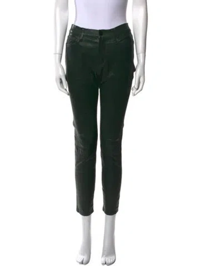 Pre-owned Frame Lamb Leather Skinny Leg Pants In Black