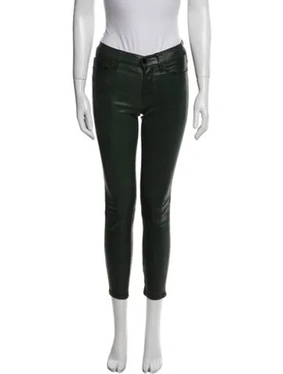 Pre-owned Frame Lamb Leather Skinny Leg Pants In Black