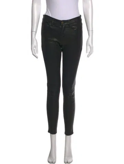 Pre-owned Frame Lamb Leather Skinny Leg Pants In Black