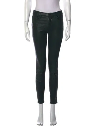 Pre-owned Frame Lamb Leather Skinny Leg Pants In Black