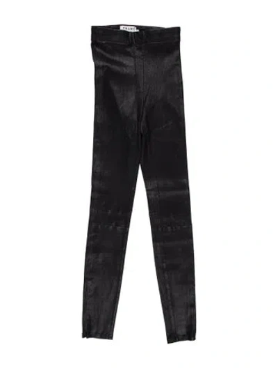 Pre-owned Frame Lamb Leather Skinny Leg Pants In Black