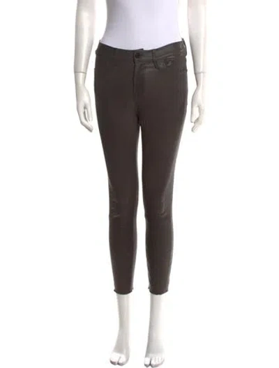 Pre-owned Frame Lamb Leather Skinny Leg Pants In Brown