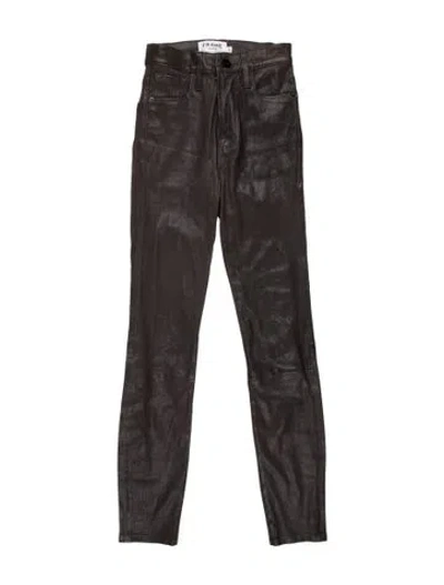 Pre-owned Frame Lamb Leather Skinny Leg Pants In Grey