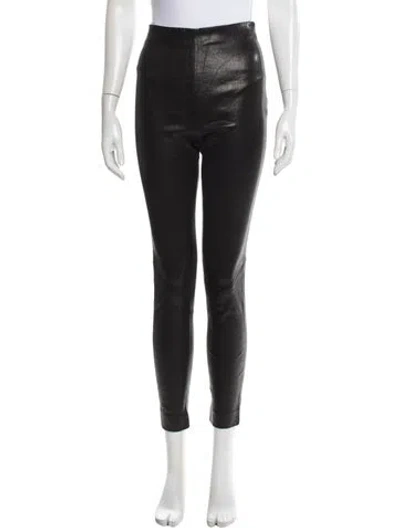 Pre-owned Frame Lamb Leather Skinny Leg Pants W/ Tags In Black