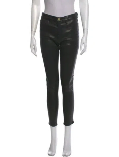 Pre-owned Frame Lamb Leather Skinny Leg Pants W/ Tags In Black