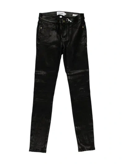 Pre-owned Frame Lamb Leather Skinny Leg Pants W/ Tags In Black