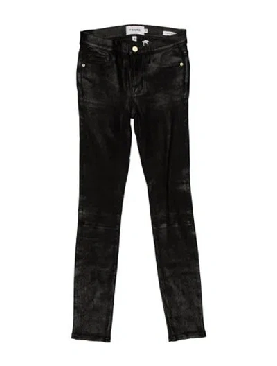 Pre-owned Frame Lamb Leather Skinny Leg Pants W/ Tags In Black
