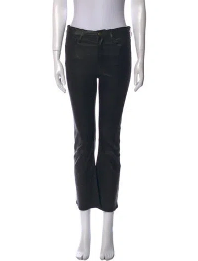 Pre-owned Frame Lamb Leather Straight Leg Pants In Black