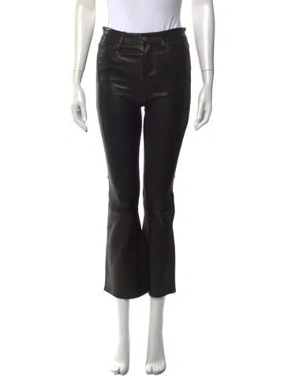 Pre-owned Frame Lamb Leather Straight Leg Pants In Black