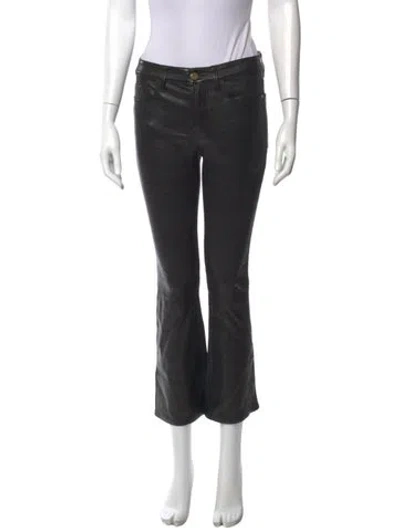 Pre-owned Frame Lamb Leather Straight Leg Pants In Black