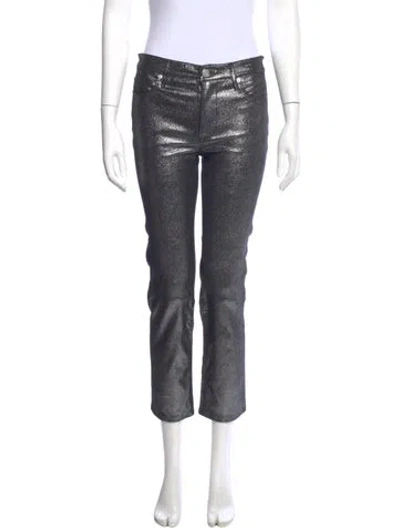 Pre-owned Frame Lamb Leather Straight Leg Pants In Black