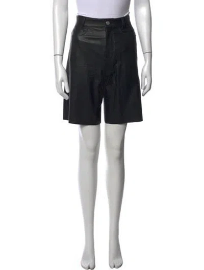 Pre-owned Frame Lamb Leather Straight Leg Pants In Black