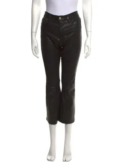 Pre-owned Frame Lamb Leather Straight Leg Pants In Black