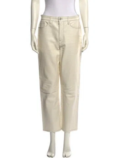 Pre-owned Frame Lamb Leather Straight Leg Pants In Neutral
