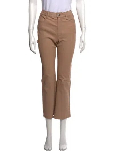 Pre-owned Frame Lamb Leather Straight Leg Pants In Neutral