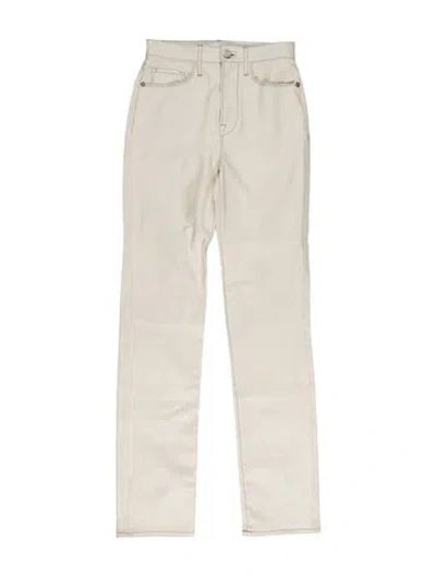 Pre-owned Frame Lamb Leather Straight Leg Pants In Neutral