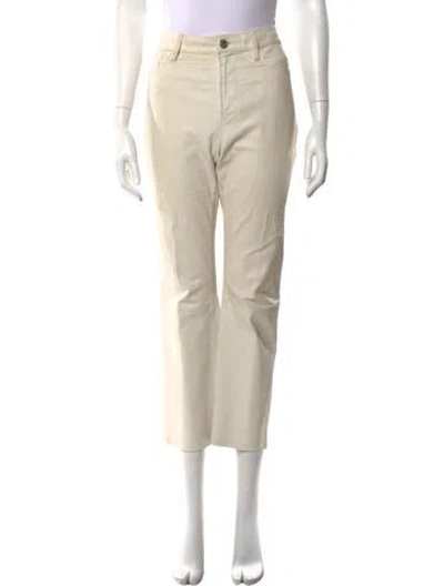 Pre-owned Frame Lamb Leather Straight Leg Pants In Neutrals