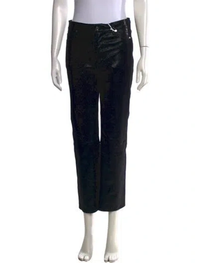 Pre-owned Frame Lamb Leather Straight Leg Pants W/ Tags In Black